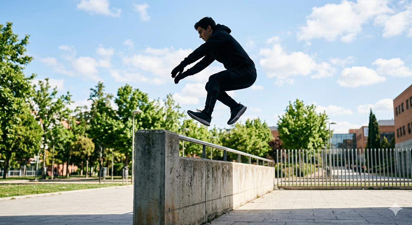 Del yo-yo a la protección del vencejo: Los días mundiales más curiosos y comprometidos de este fin de semana Joven practicando un salto en el Dia Mundial del Parkour en junio de 2026