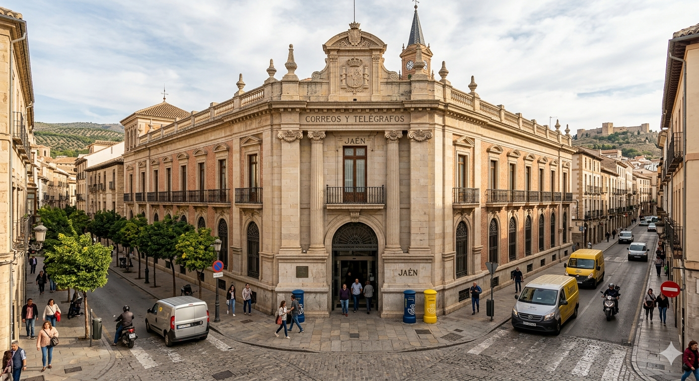 Fachada principal del edificio histórico de Correos en Jaén actualidad municipal
