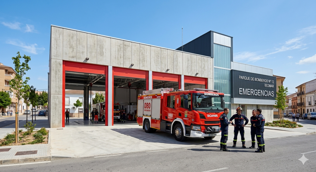 Inauguracion del nuevo Parque de Bomberos de Sierra Magina oriental en Bedmar Jaen Diputacion provincial