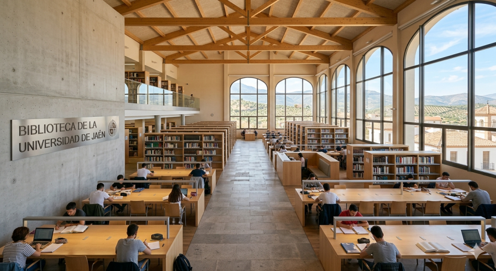 Biblioteca de la Universidad de Jaén donde se produjeron los hechos investigados por la Policía Nacional.