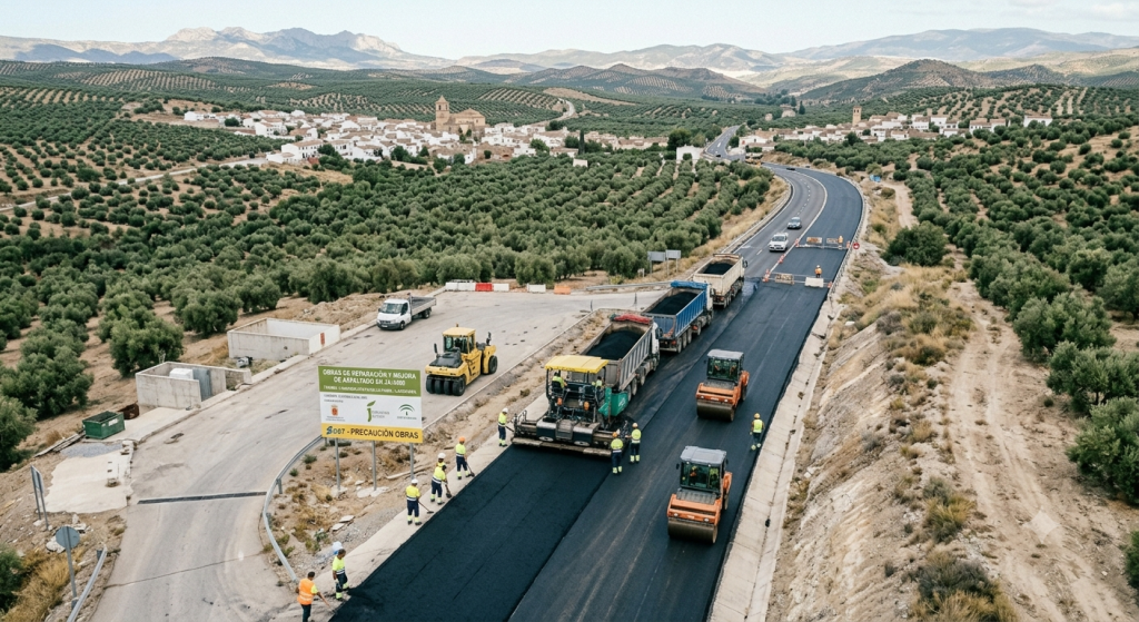 Más de 3 millones de euros para mejorar las carreteras de Villanueva de la Reina y Lahiguera Obras de mejora en la carretera JA-3409 entre Villanueva de la Reina y Lahiguera financiadas por la Diputación de Jaén.