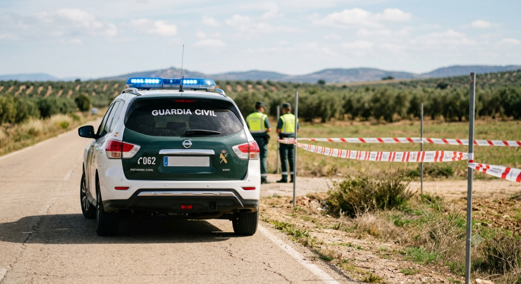 Coche de la guardia civil e investigacion de sucesos policiales en jaen