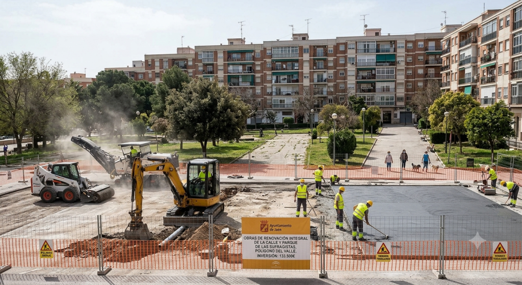 Las obras de la calle y el Parque de las Sufragistas comenzarán en un mes tras su adjudicación Obras previstas en la calle y el Parque de las Sufragistas de Jaén.