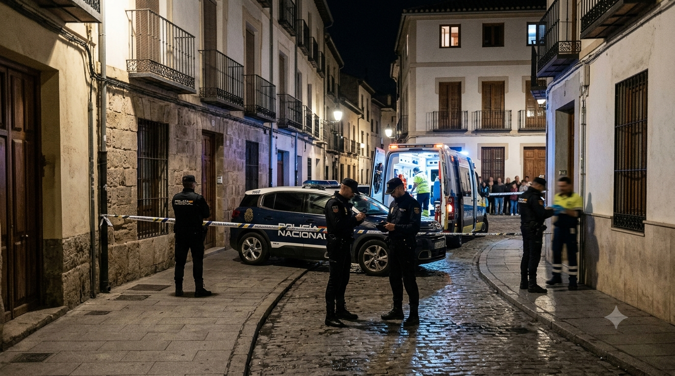 Dispositivo policial tras una agresión con arma blanca en la calle Martínez Molina de Jaén