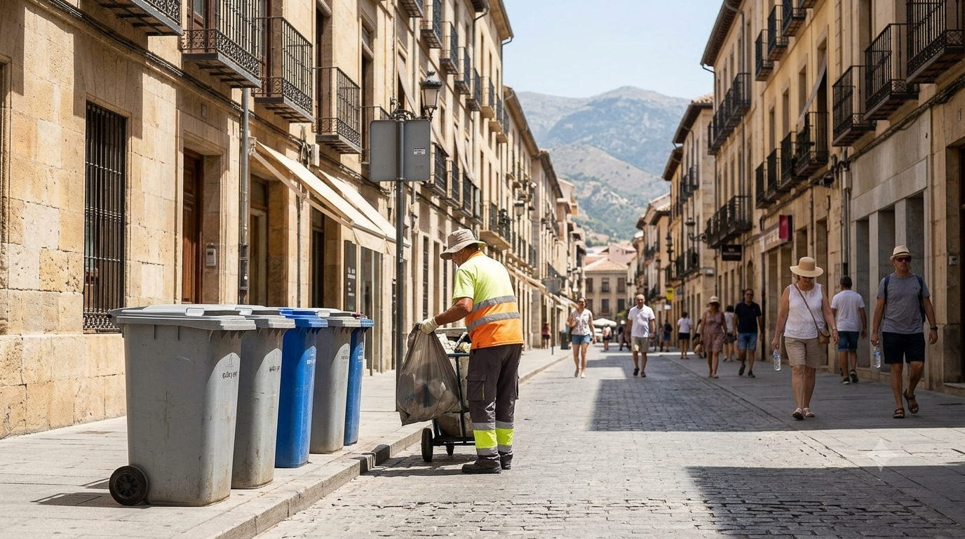 El Ayuntamiento de Jaén cambia temporalmente el horario de los contenedores de «quita y pon» por la ola de calor Contenedores de quita y pon en el centro de Jaén durante la ola de calor