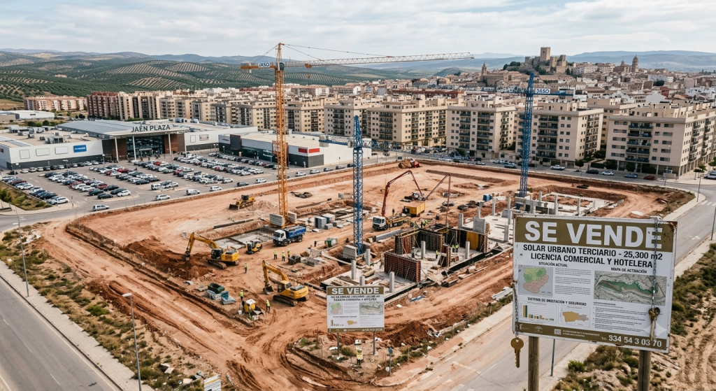 El Ayuntamiento de Jaén saca a subasta un solar junto a Jaén Plaza por 1,2 millones de euros Solar municipal junto a Jaén Plaza que el Ayuntamiento ha sacado a subasta pública.