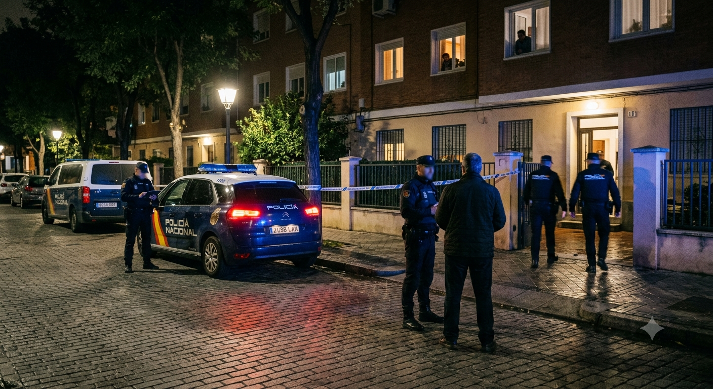 Policía Nacional durante el operativo que permitió detener a los presuntos autores del tiroteo en Jaén capital