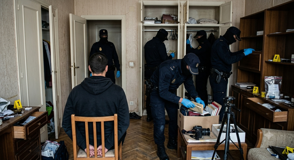 Detenido en Jaén un presunto miembro de una red que captaba mujeres con falsas ofertas de empleo para explotarlas sexualmente Agentes de la Policía Nacional durante una operación contra una red de explotación sexual.