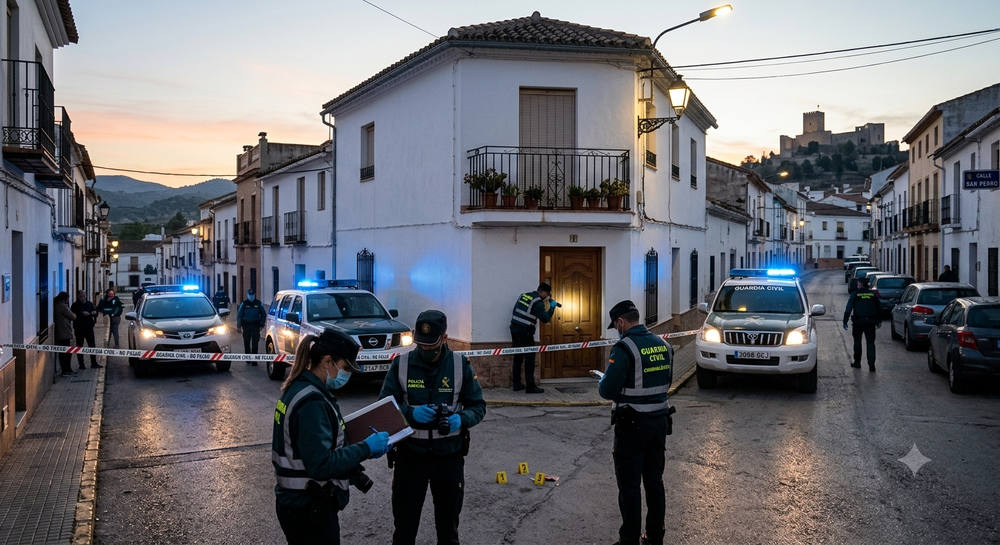 Agentes de la Guardia Civil investigan la muerte violenta de una mujer de 86 años en una vivienda de Alcaudete (Jaén).