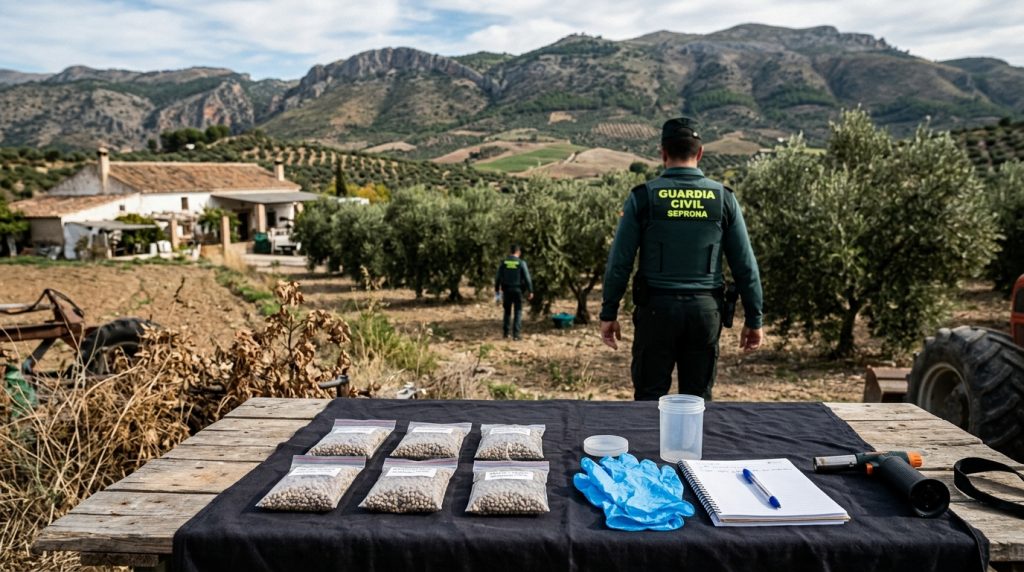 bolsitas de raticida encontradas por el seprona en una finca de alcalá la real