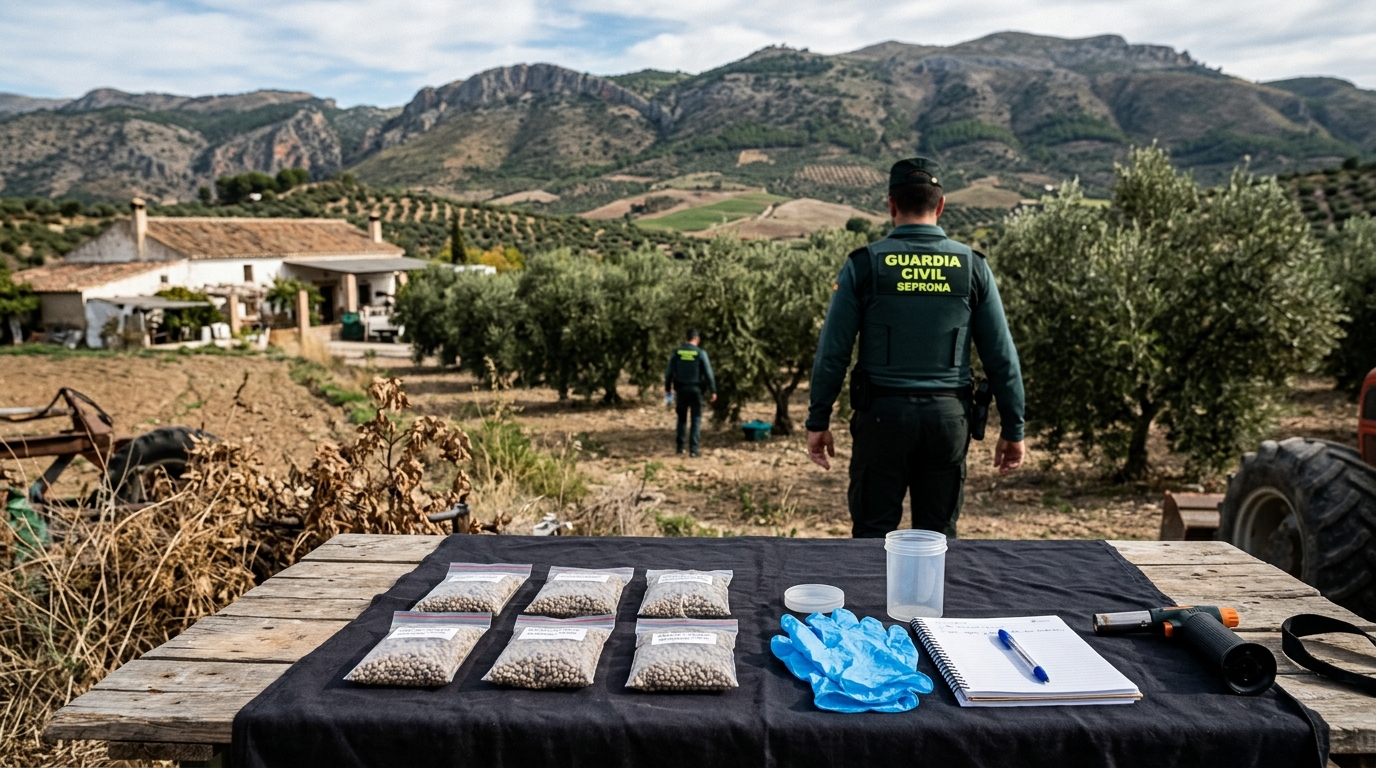 bolsitas de raticida encontradas por el seprona en una finca de alcalá la real