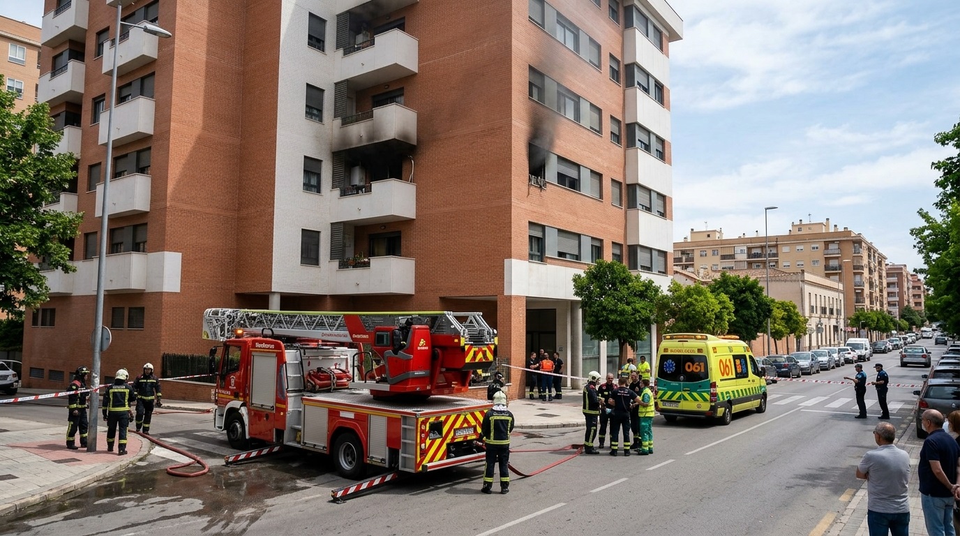Dos personas trasladadas al hospital tras un incendio en un piso de la Avenida de Barcelona de Jaén dos trasladados al hospital tras un incendio en jaén