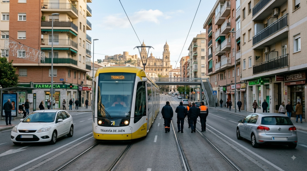 El tranvía de Jaén da otro paso decisivo: los futuros conductores ya se ponen a los mandos el tranvía de jaén circula durante la formación práctica de sus conductores