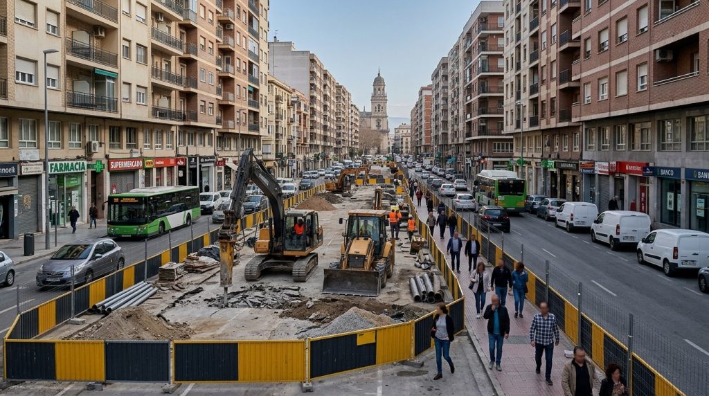 avenida de madrid de jaén con obras y transformación