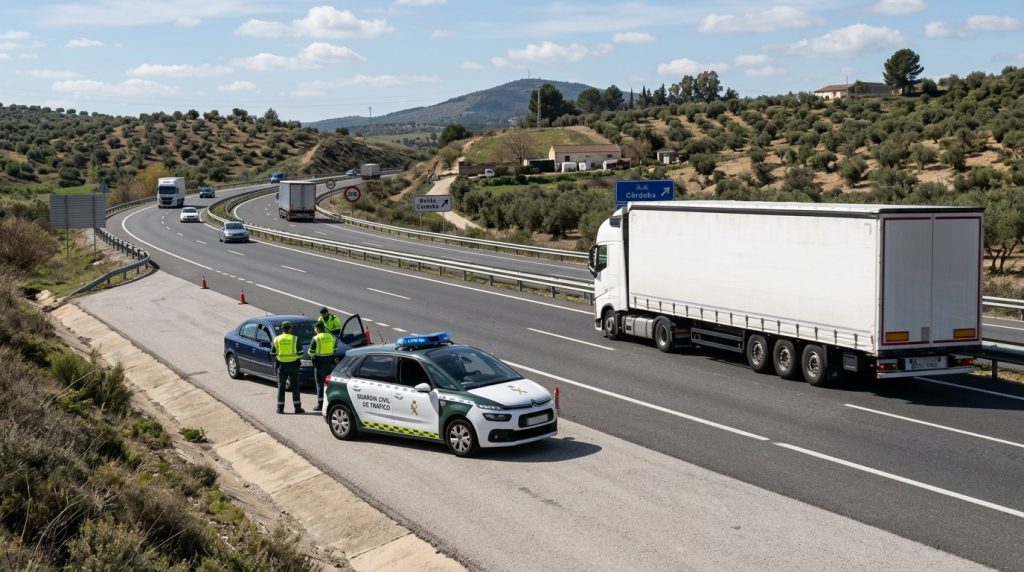 control de la guardia civil en la a 4 en santa elena