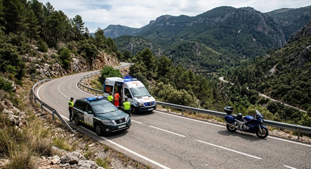 herido un motorista tras salirse de la vía en santiago pontones