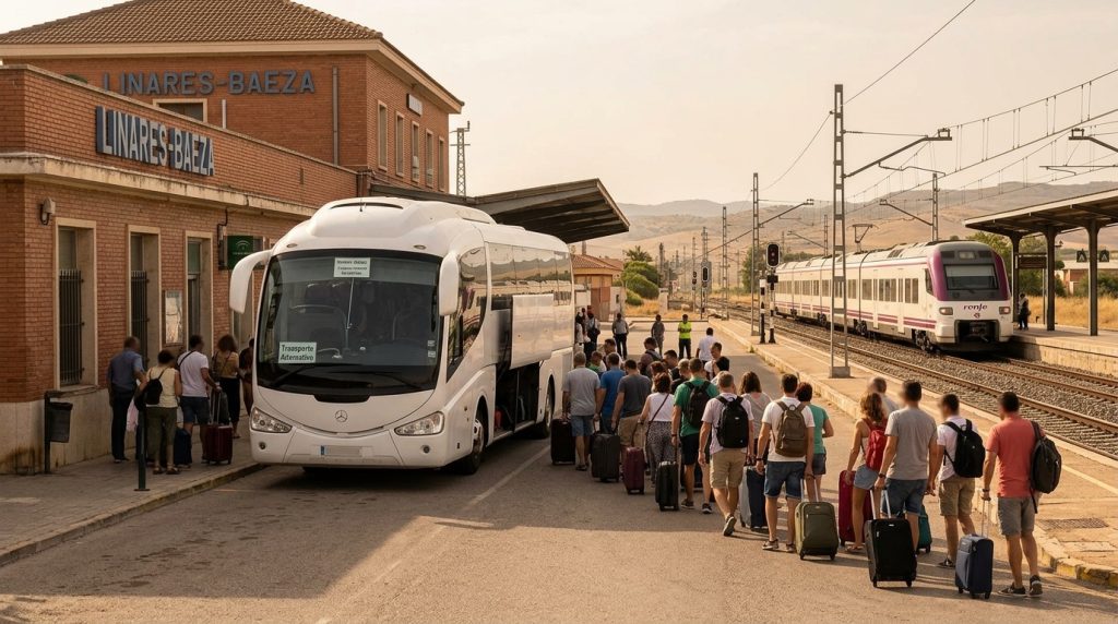Renfe sustituye por autobuses parte de los trenes de Jaén y Almería por las obras de la Autopista Ferroviaria renfe sustituye trenes de jaén por autobuses