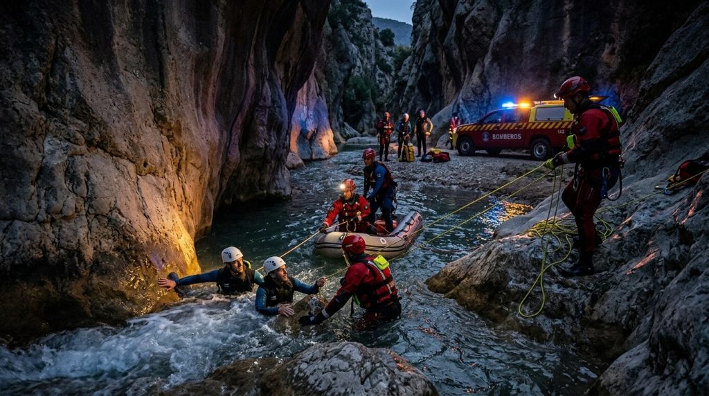 rescatado un joven herido en el río eliche