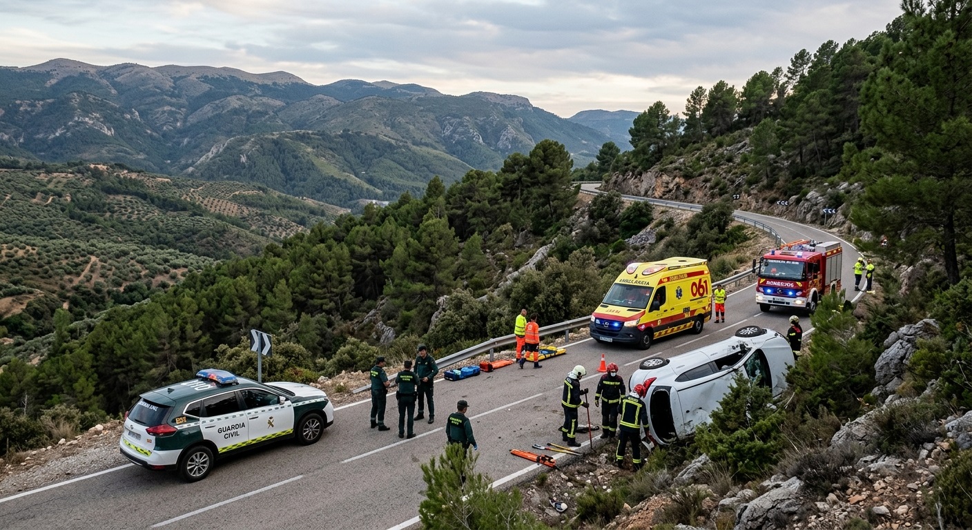tres jóvenes heridos en un accidente en huesa