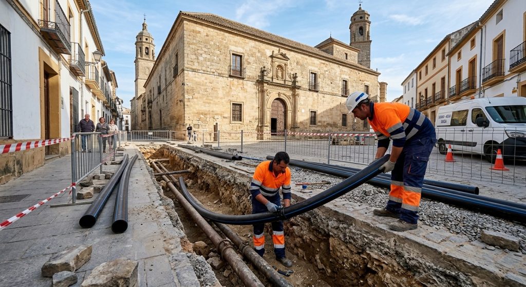 Baeza renueva la red de abastecimiento de agua de la calle Azulejos baeza renueva red abastecimiento calle azulejos